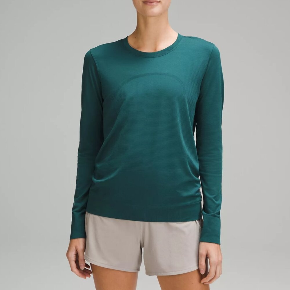 Lululemon Swiftly Relaxed Long-Sleeve Shirt Hip Length / Storm Teal / Size 2